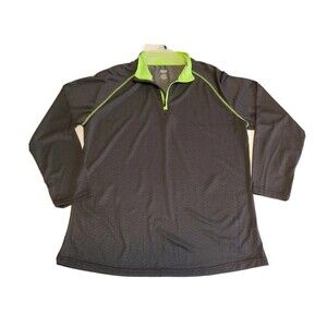 Mens Athletic Pullover Large 1/4 Zip Lightweight Long Sleeve Grey Zone Pro